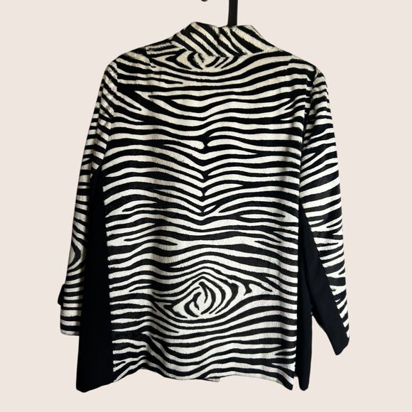 🦓 VTG BEL AMI GINZA TOKYO ZEBRA PRINT IMITATION HIDE COAT MEDIUM - Picture 3 of 7